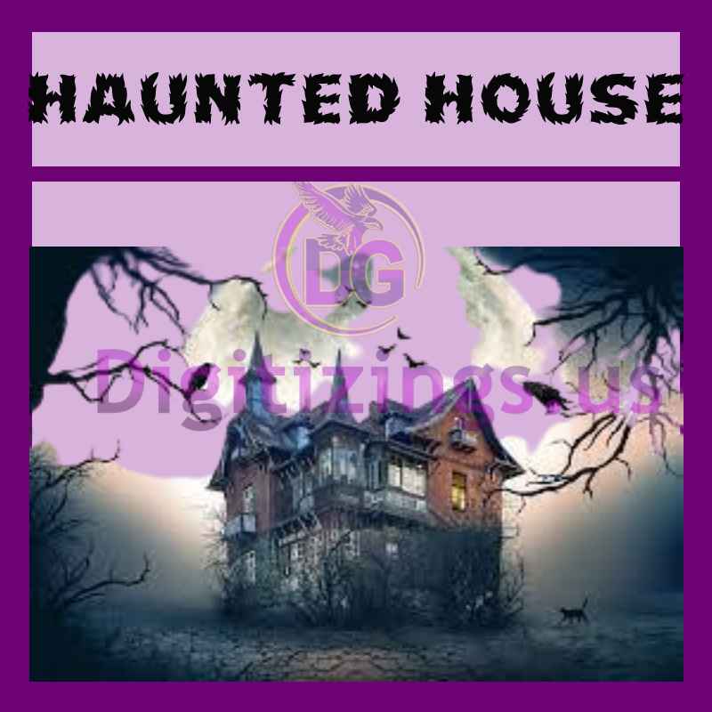 Haunted House Halloween Machine Embroidery Designs
