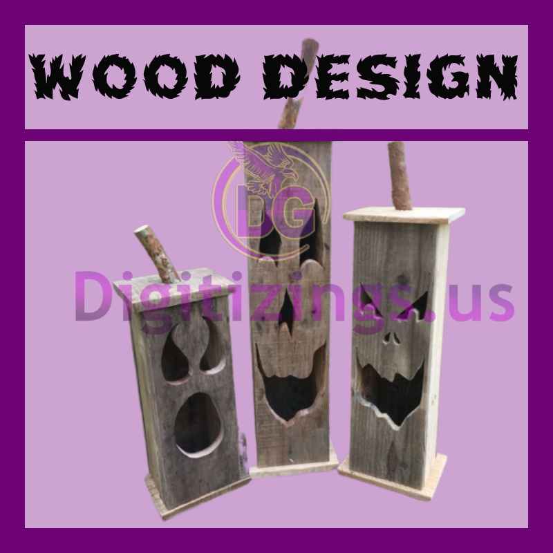 Wood Halloween Machine Embroidery Designs