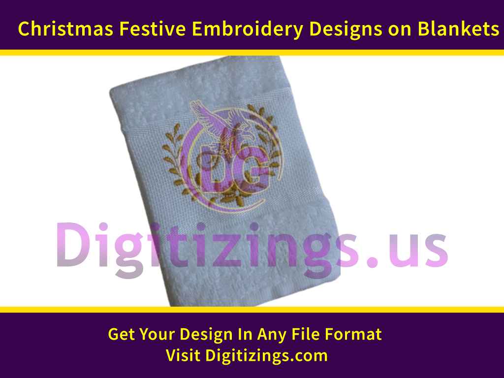Christmas Festive Embroidery Designs on Blankets