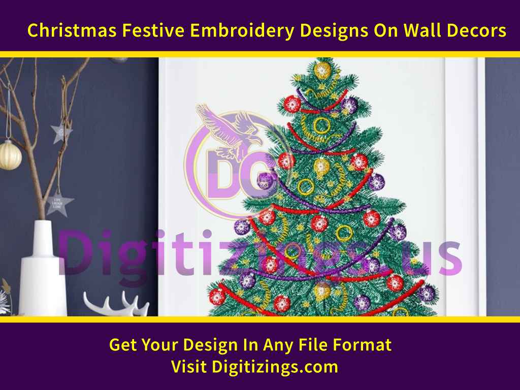 Christmas Festive Embroidery Designs On Wall Decors