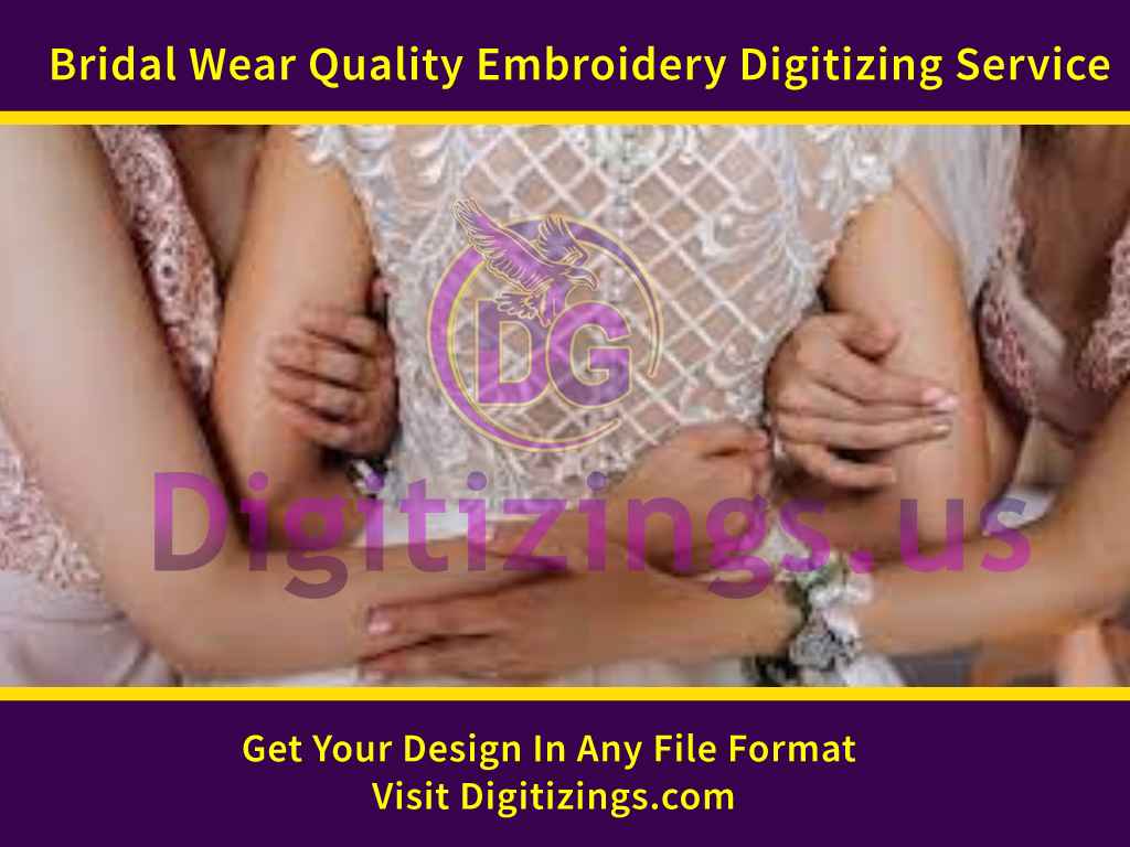 Bridal Wear Quality Embroidery Digitizing Service